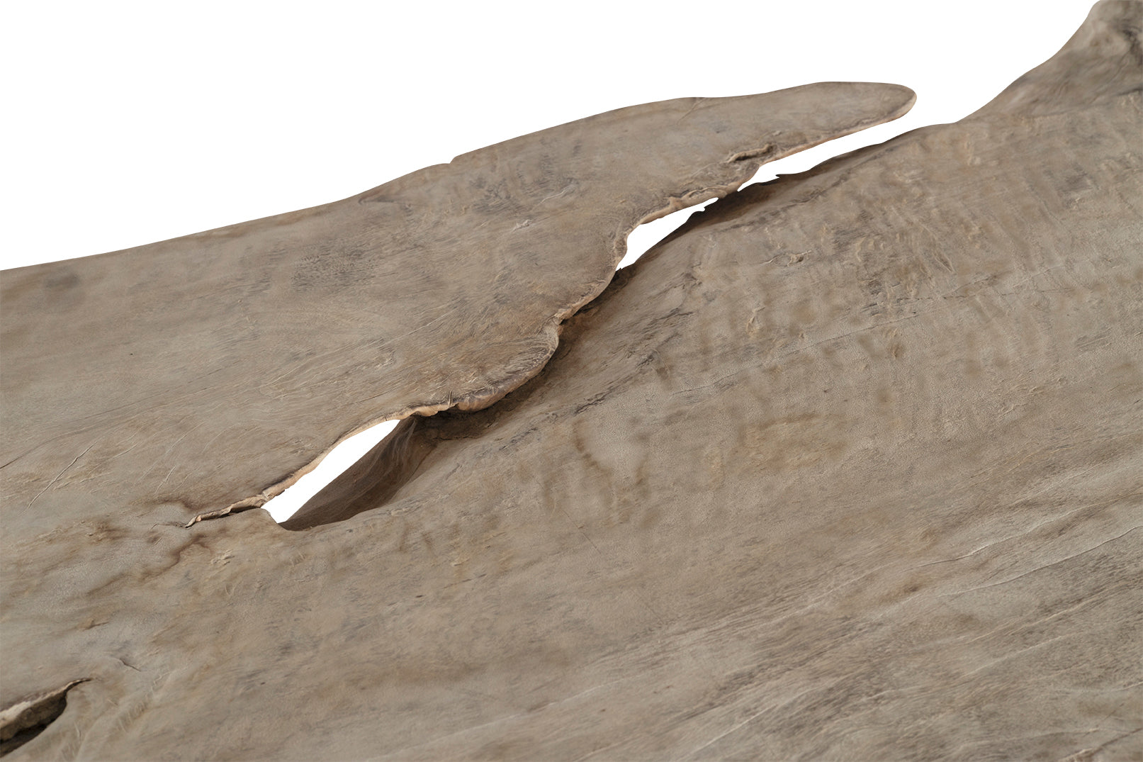 Live Edge Lychee Wood Console with Steel Base