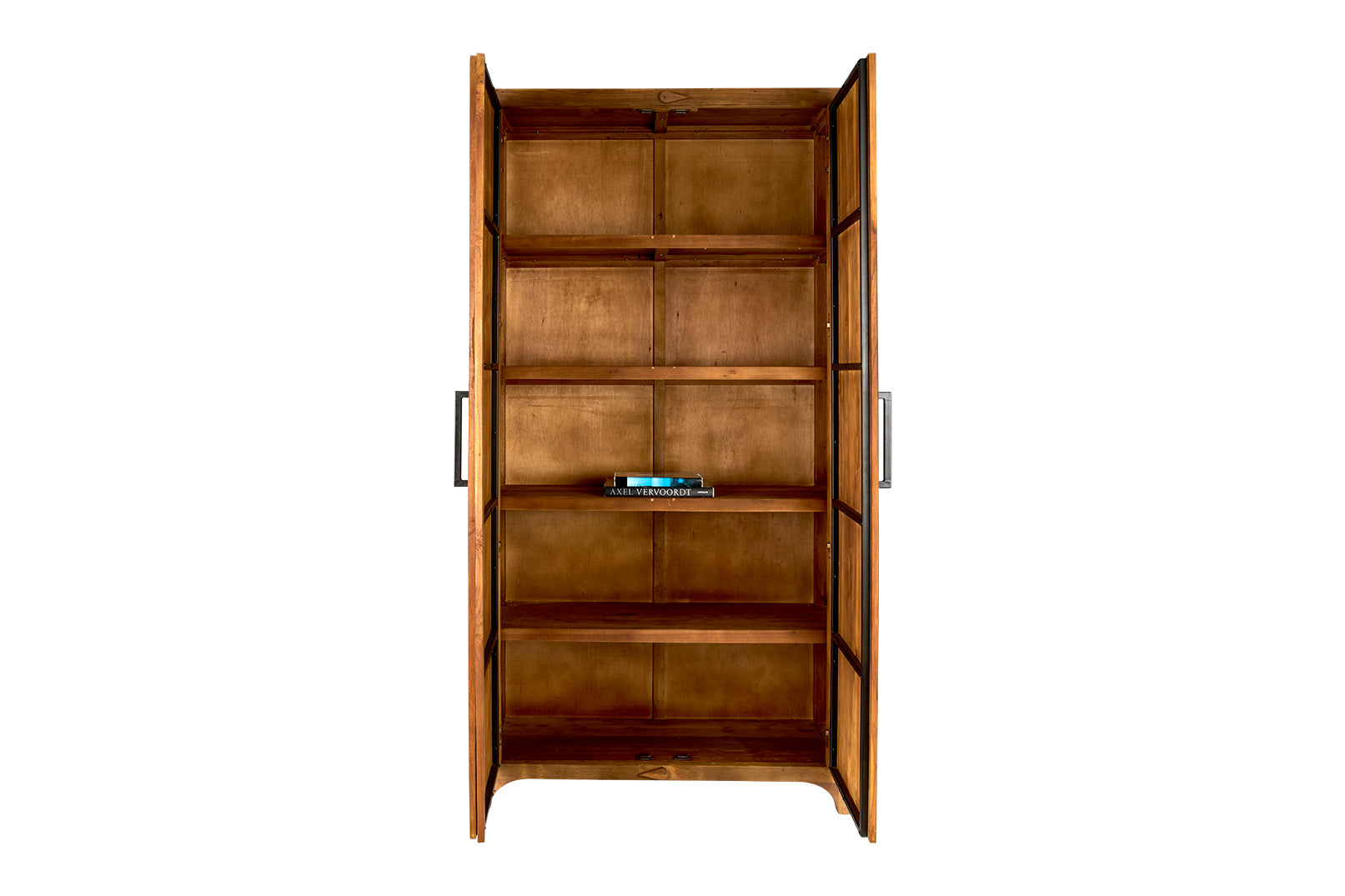Modern Elm Cabinet with Metal Handles