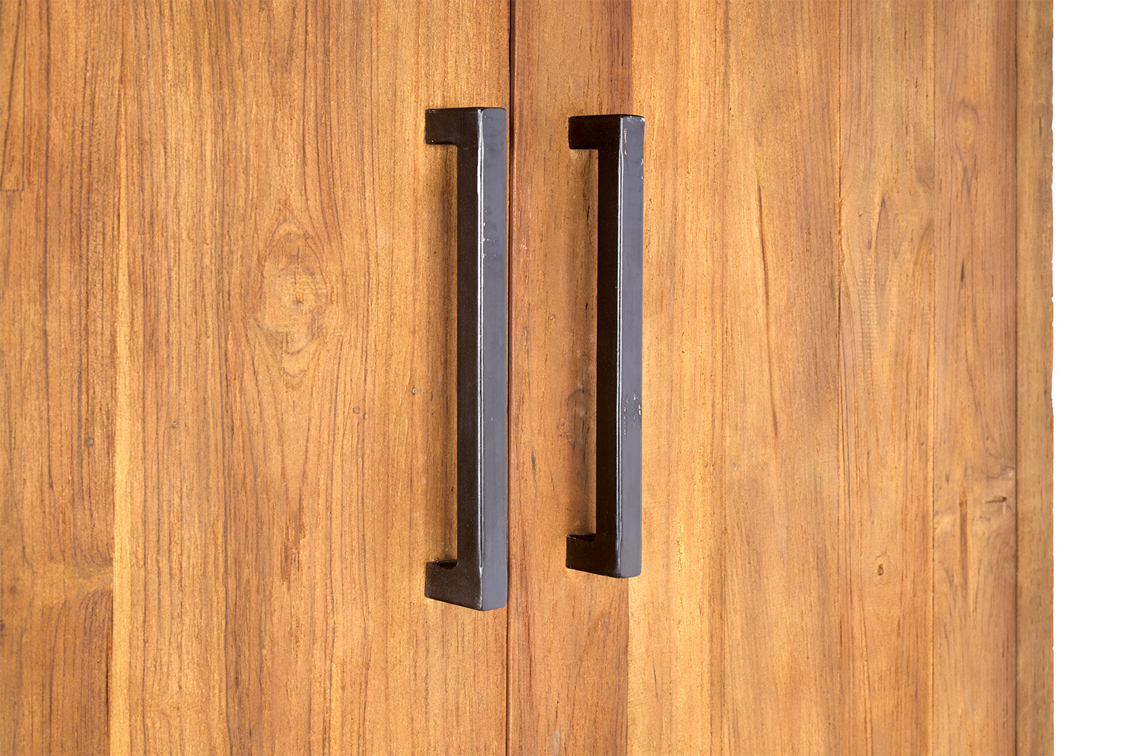 Modern Elm Cabinet with Metal Handles