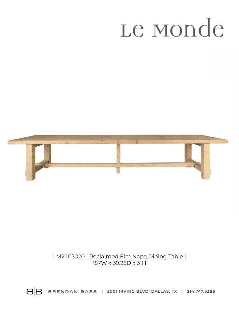 Reclaimed Elm Napa Dining Table