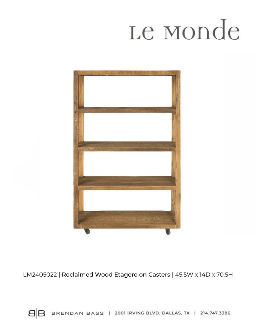 Reclaimed Wood Etagere on Casters