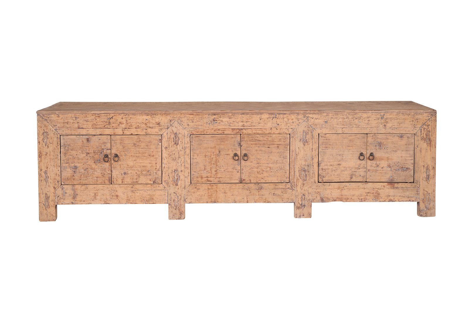 Reclaimed Elm Six Door Low Cabinet