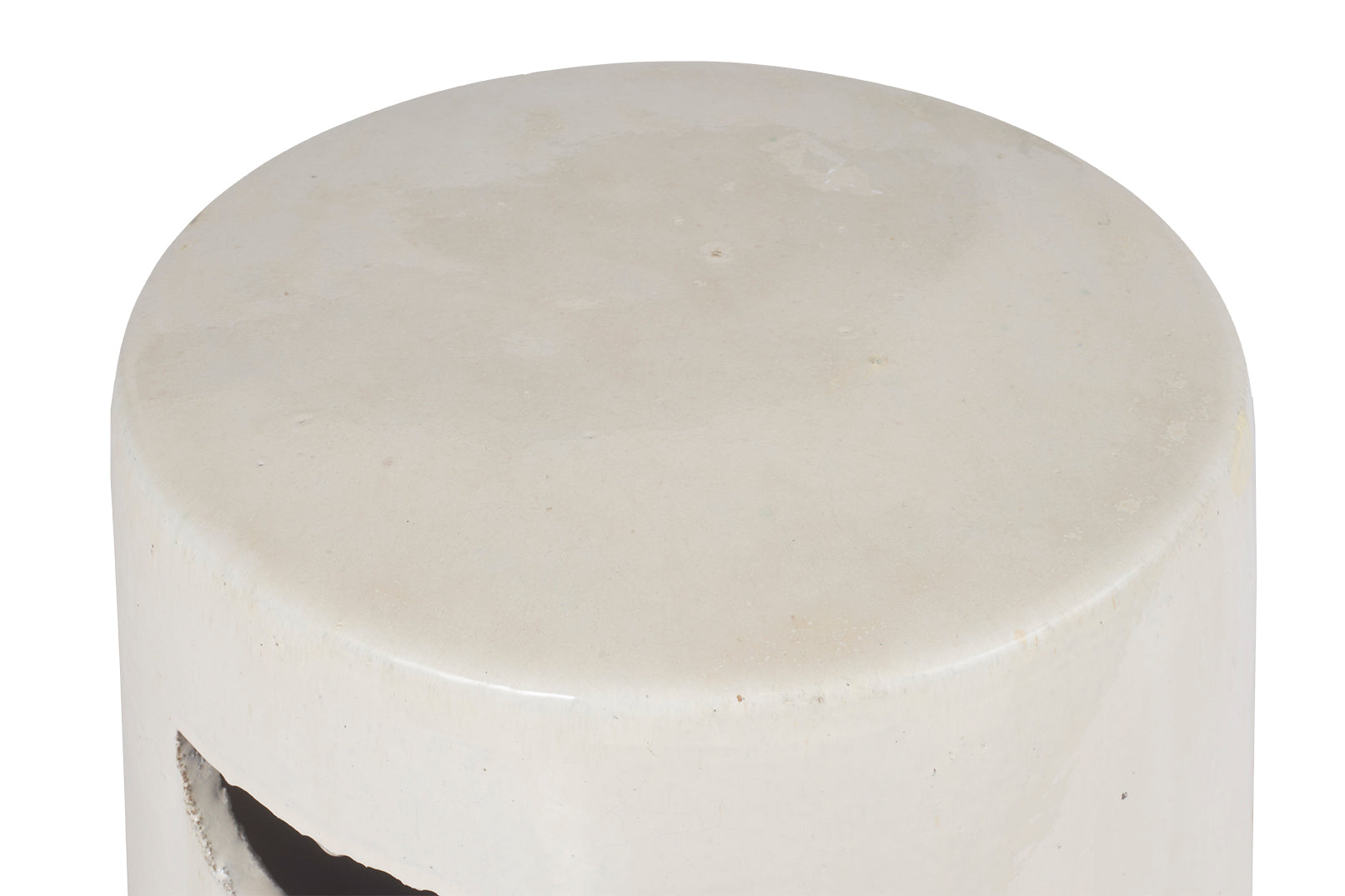 White Glazed Garden Stool