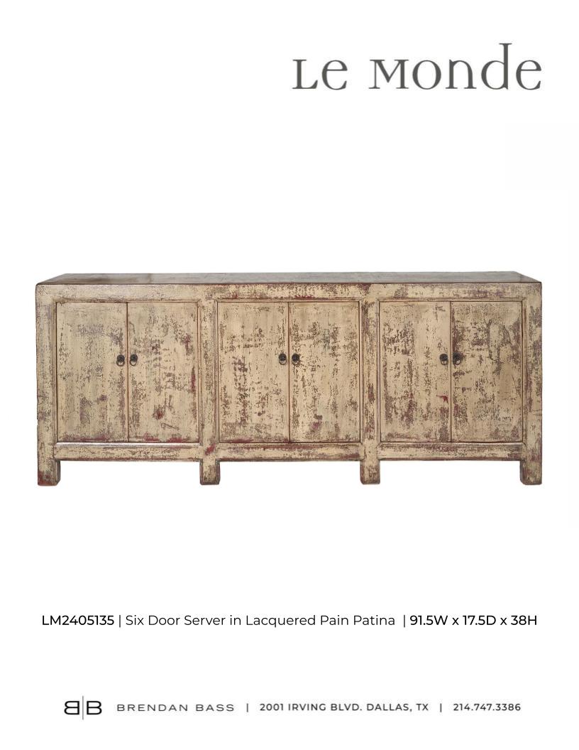 Six Door Server in Original Lacquered Paint Patina