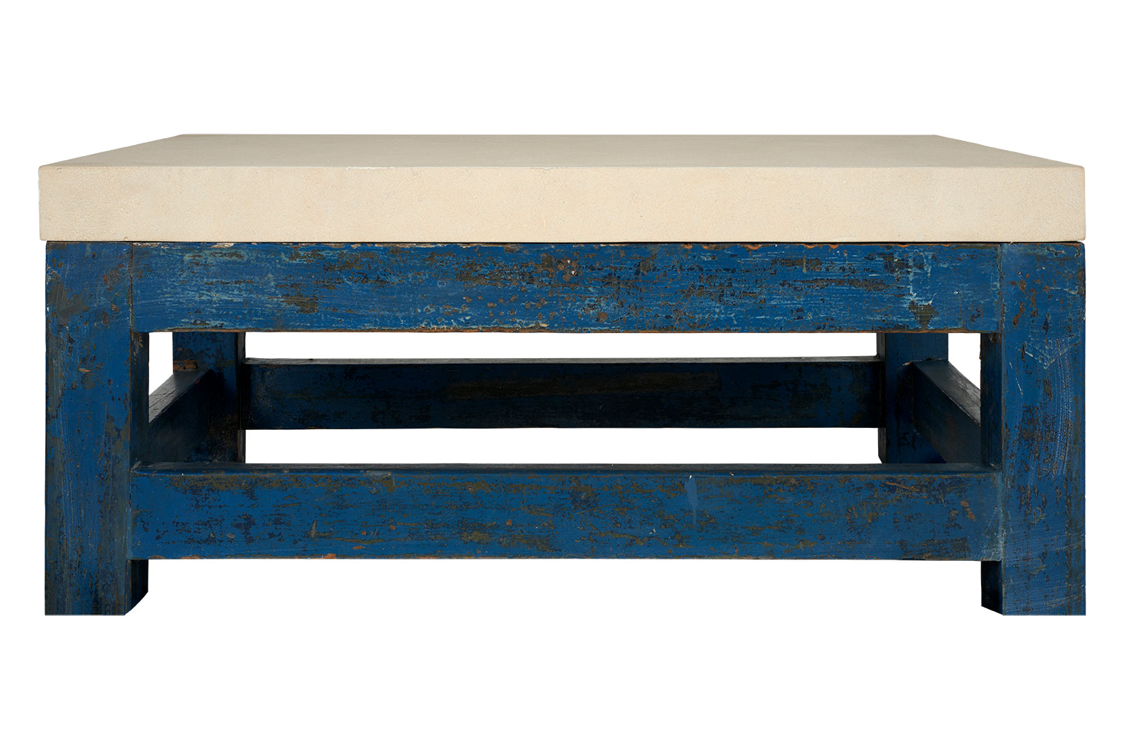 Paint Patina Shop Table as Coffee Table