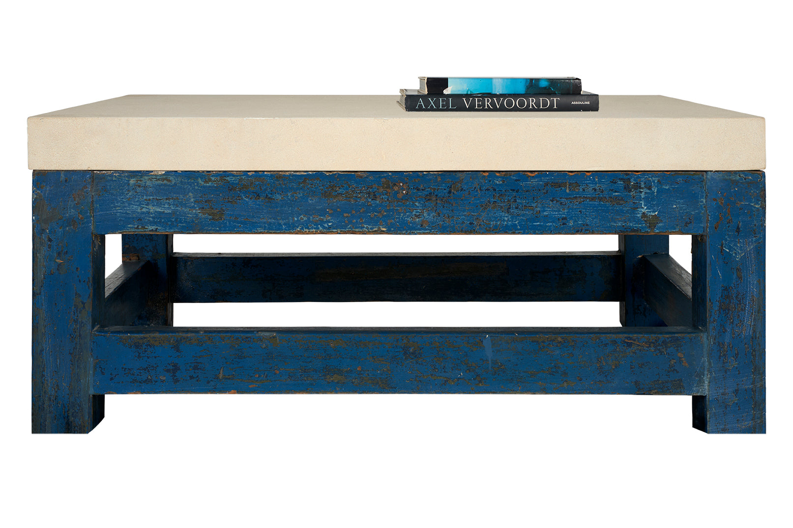 Paint Patina Shop Table as Coffee Table