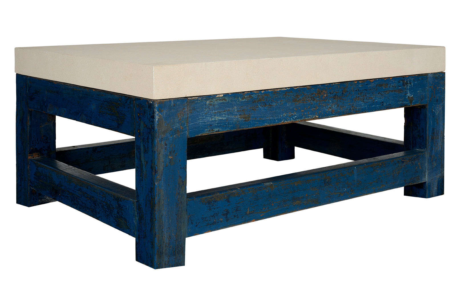 Paint Patina Shop Table as Coffee Table