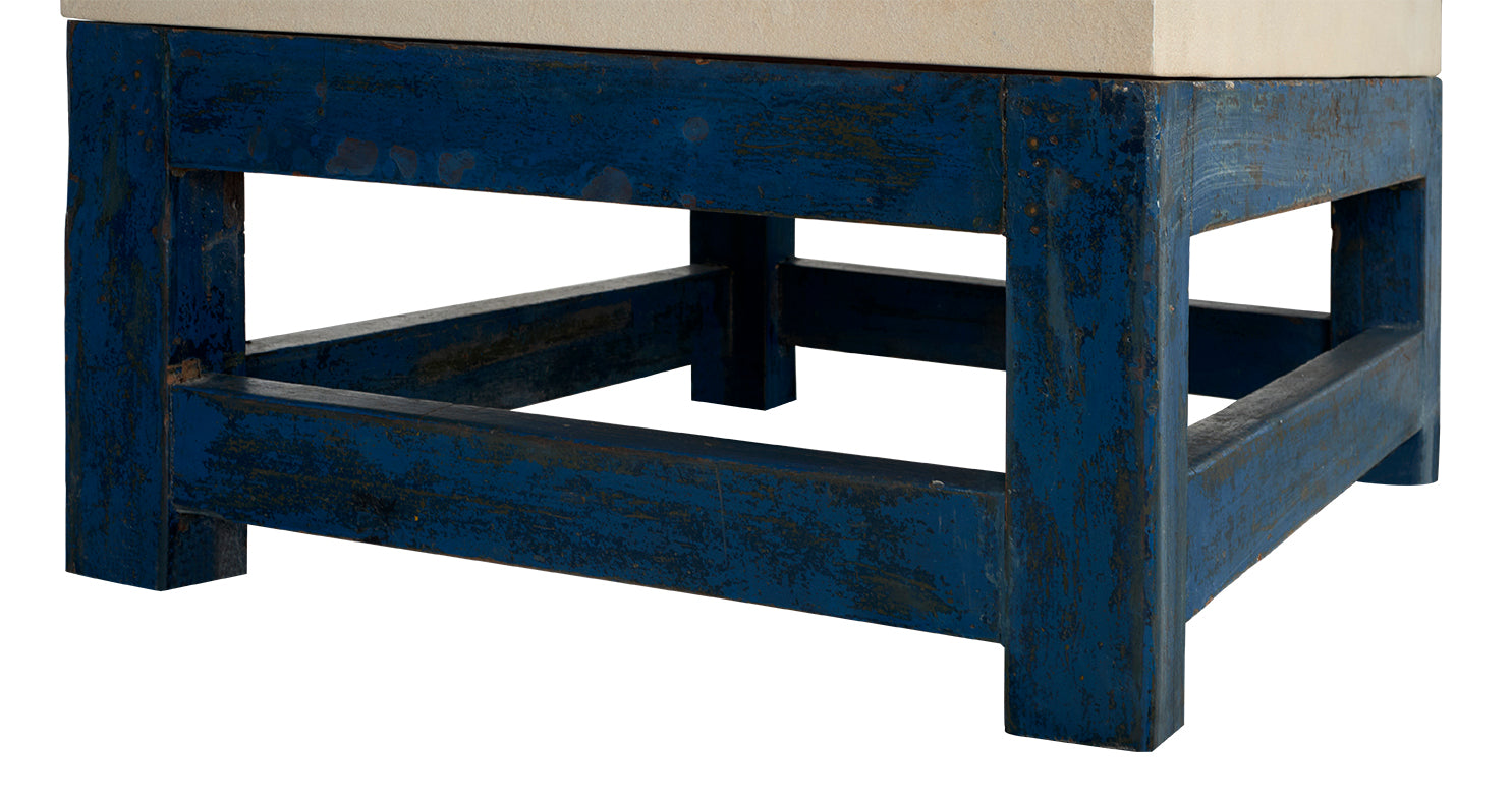 Paint Patina Shop Table as Coffee Table