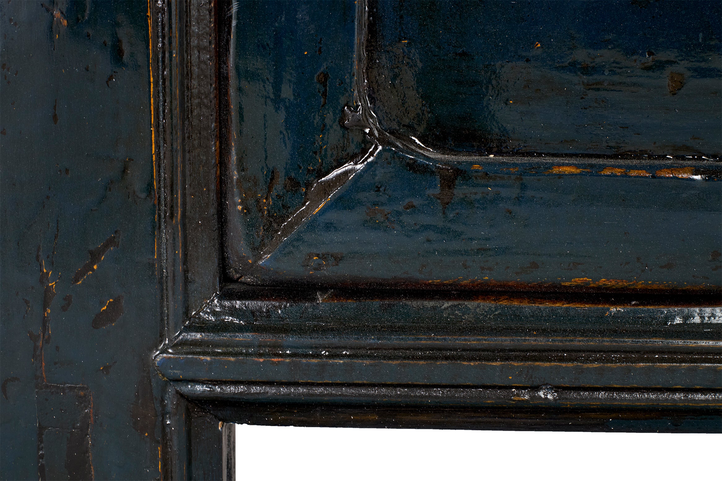 Blue Lacquer Server in Original Paint Patina