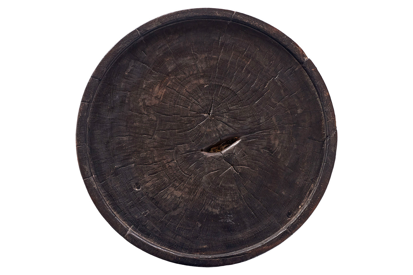 Ebonized Carved Wood Side Table