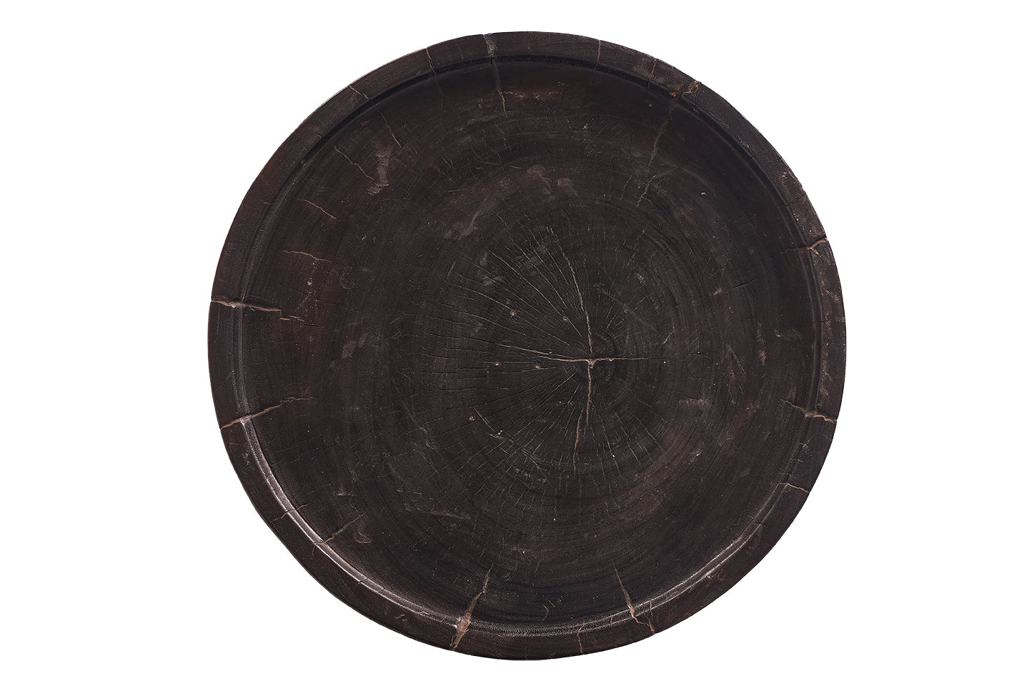 Ebonized Carved Wood Side Table