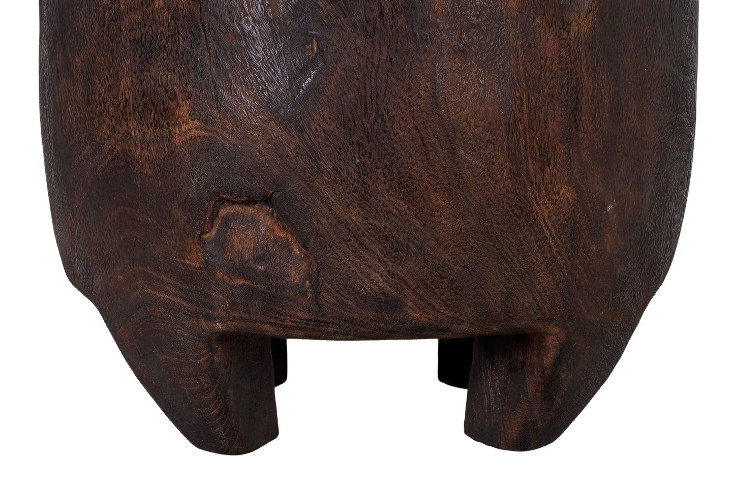 Weathered Lychee Kettle Drum Wood End Table