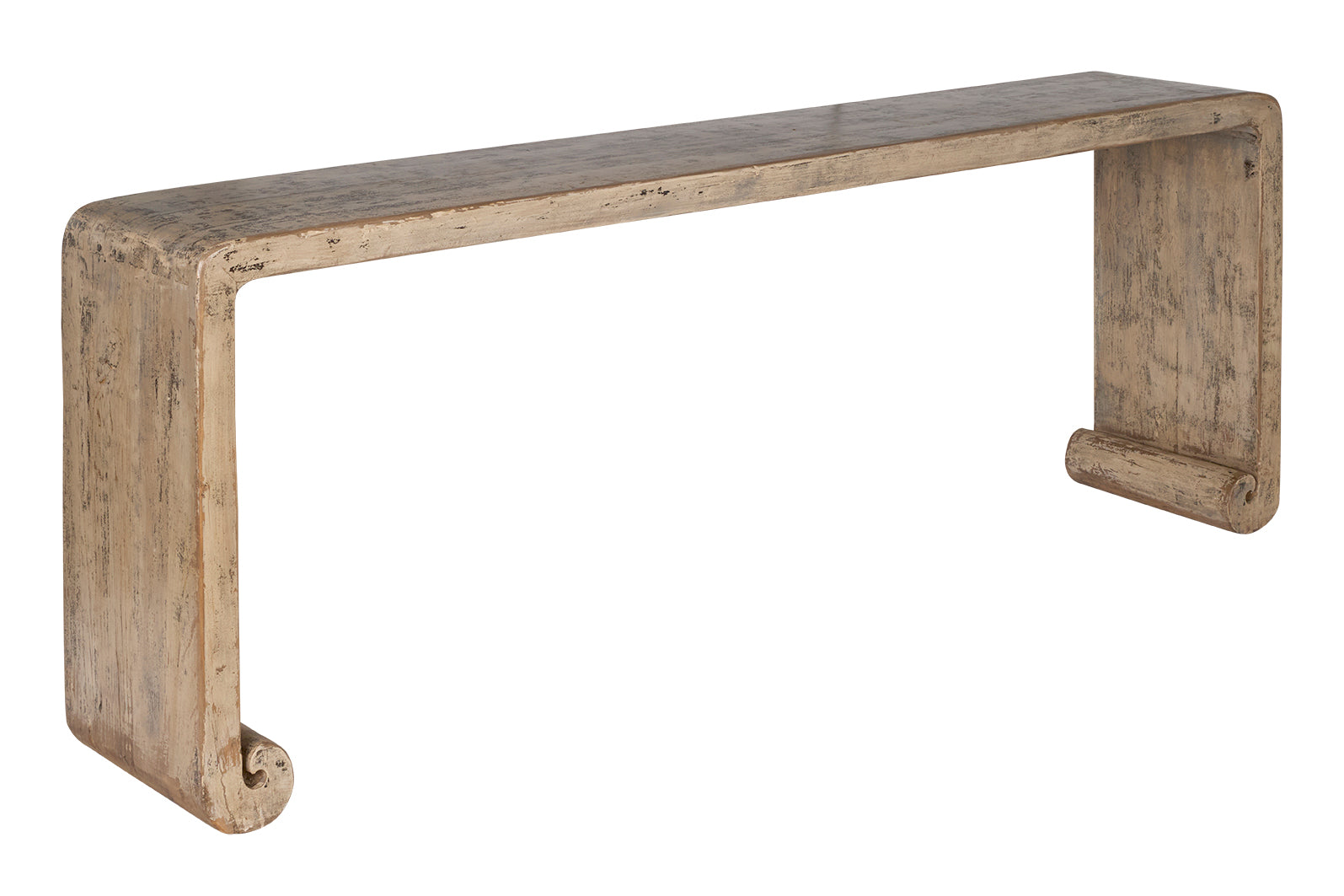 Waterfall Console with Curved Feet in Original Paint Patina