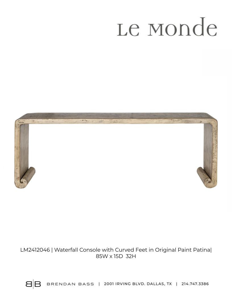 Waterfall Console with Curved Feet in Original Paint Patina