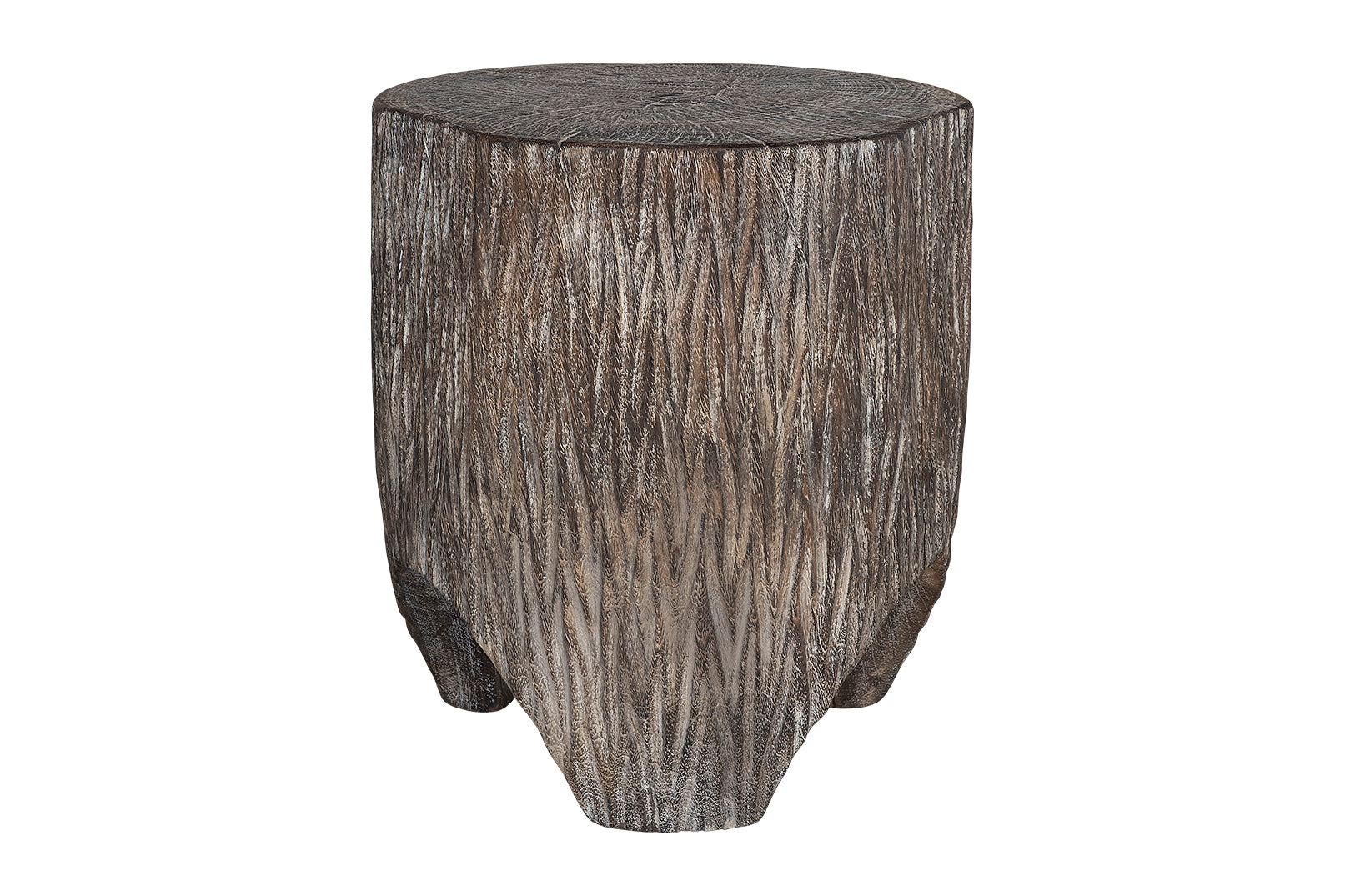 Carved Lychee Wood Side Table