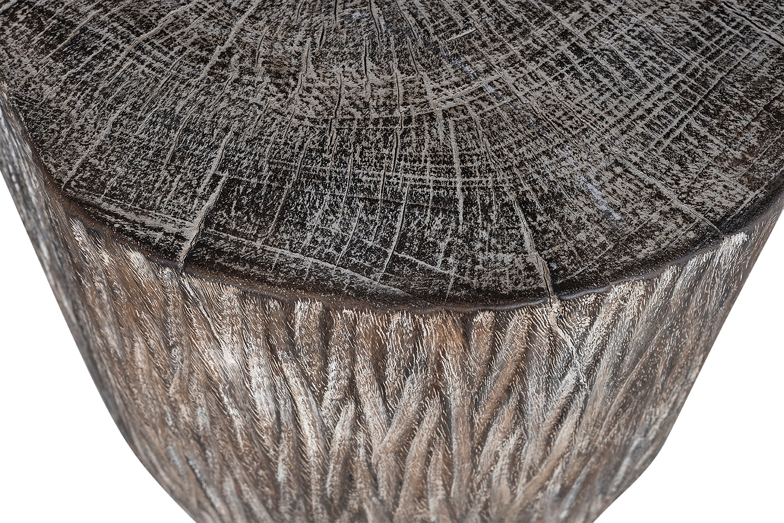 Carved Lychee Wood Side Table