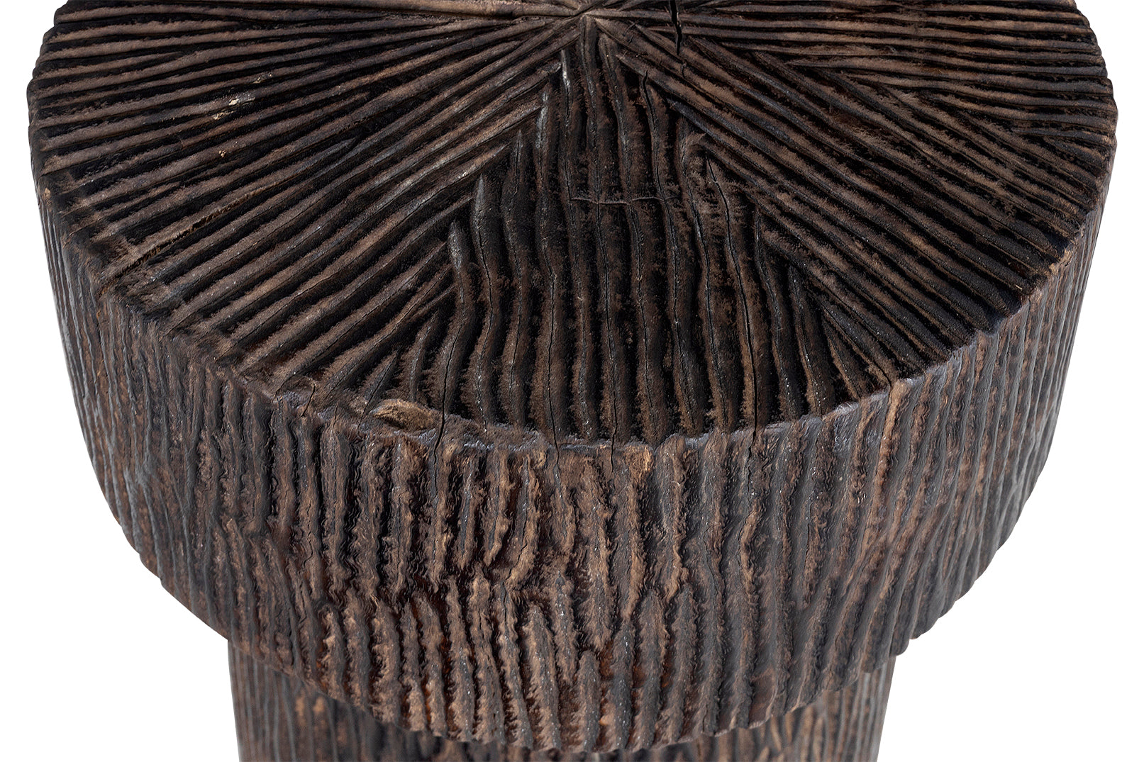 Modern Carved Wood Side Table