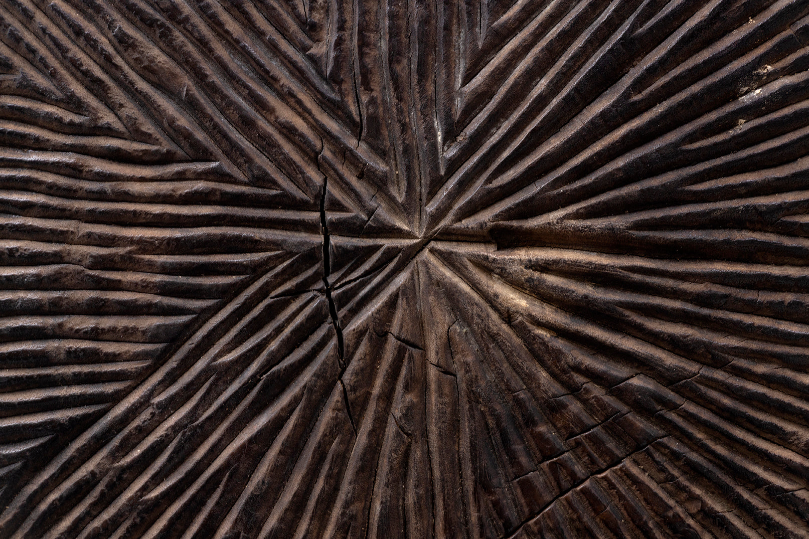 Modern Carved Wood Side Table