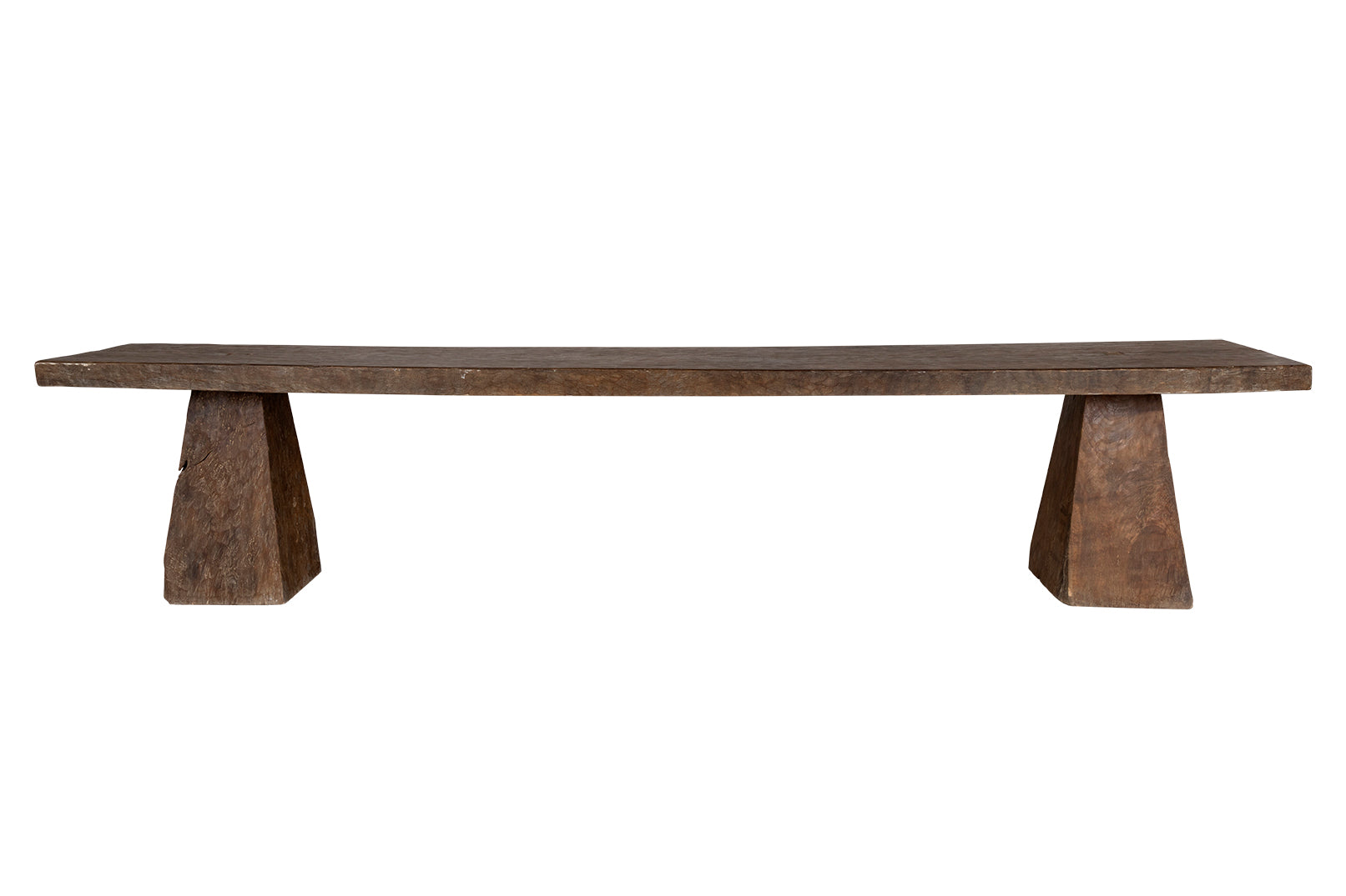Elm Console Table with Geometric Double Pedestal Base