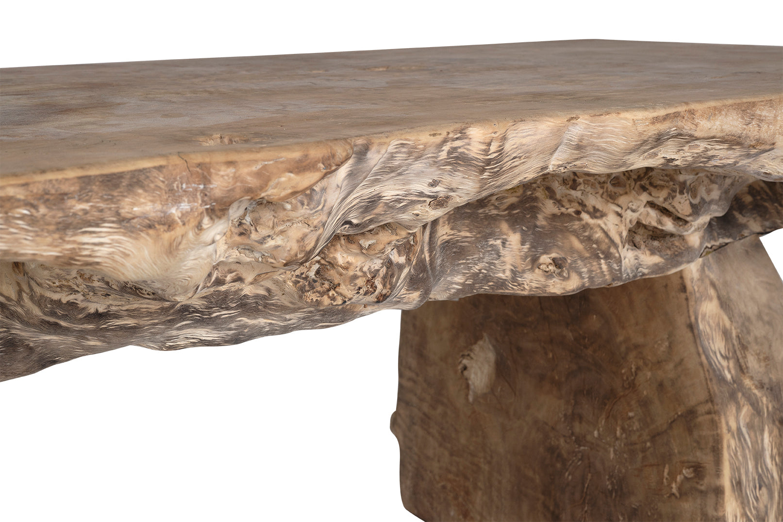 Organic Form Coffee Table in Bleached Lychee Wood
