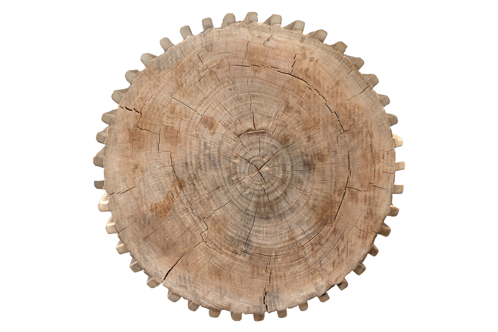 Dime Edge Bleached Lychee Wood Side Table