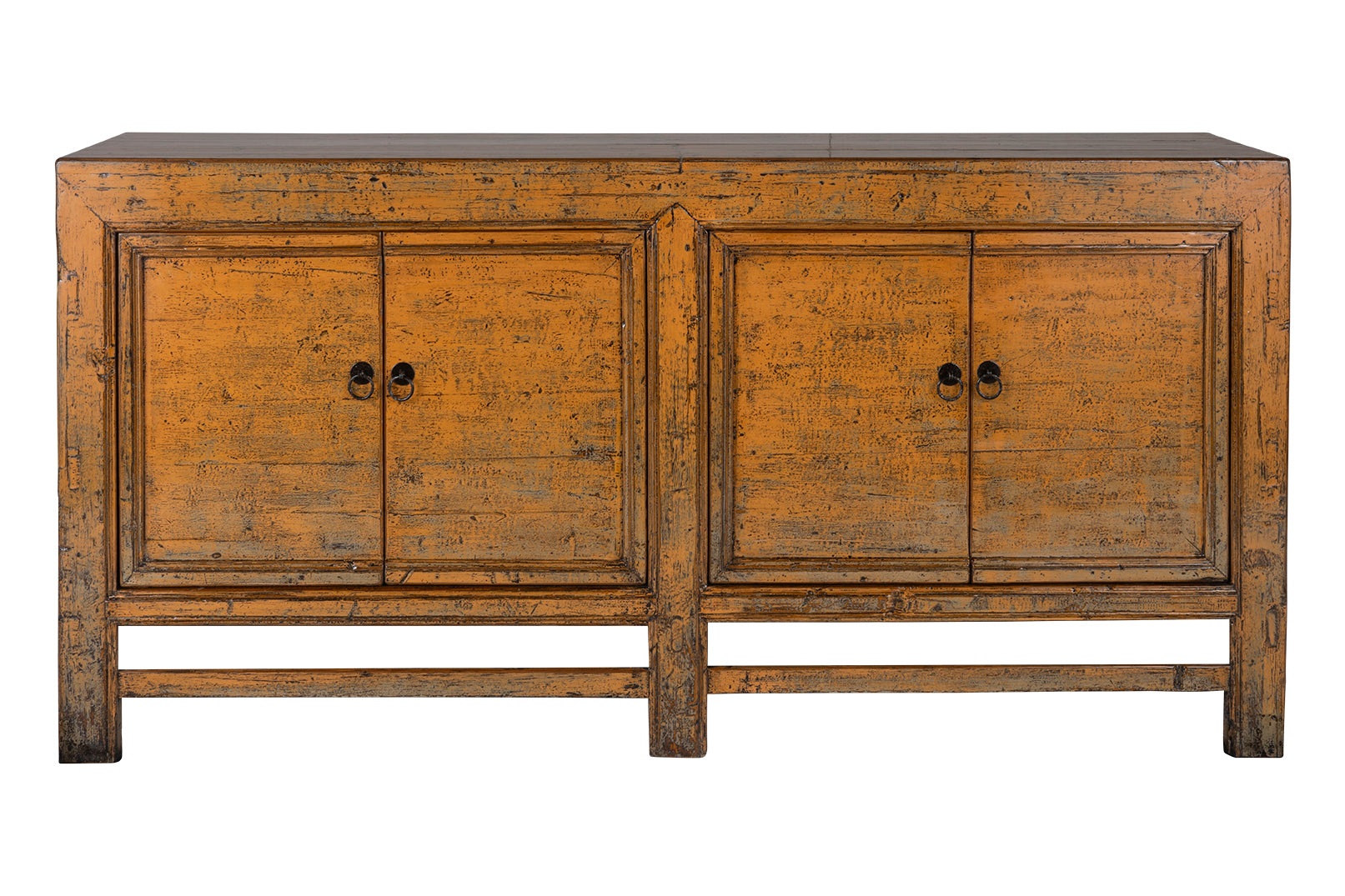 Mustard Lacquered Four Door Server in Original Paint Patina