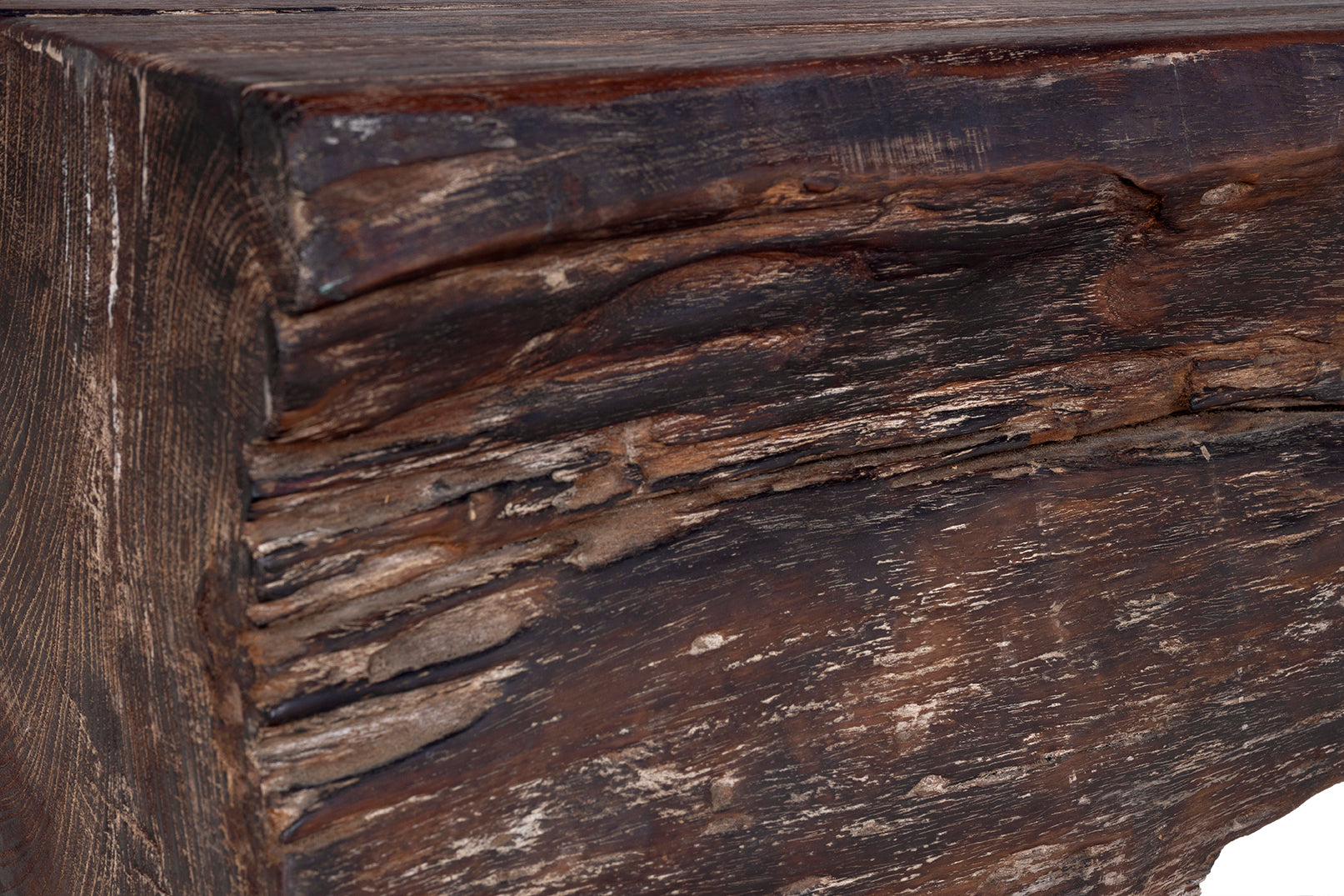 Lychee Wood Coffee Table in Patinated Finish
