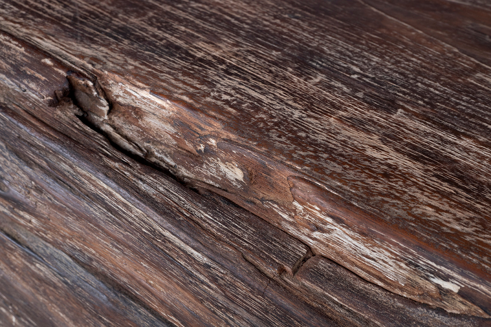 Lychee Wood Coffee Table in Patinated Finish