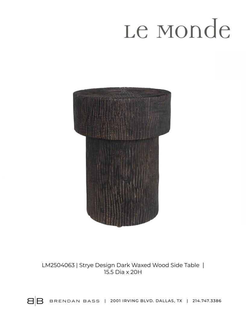 Modern Carved Wood Side Table