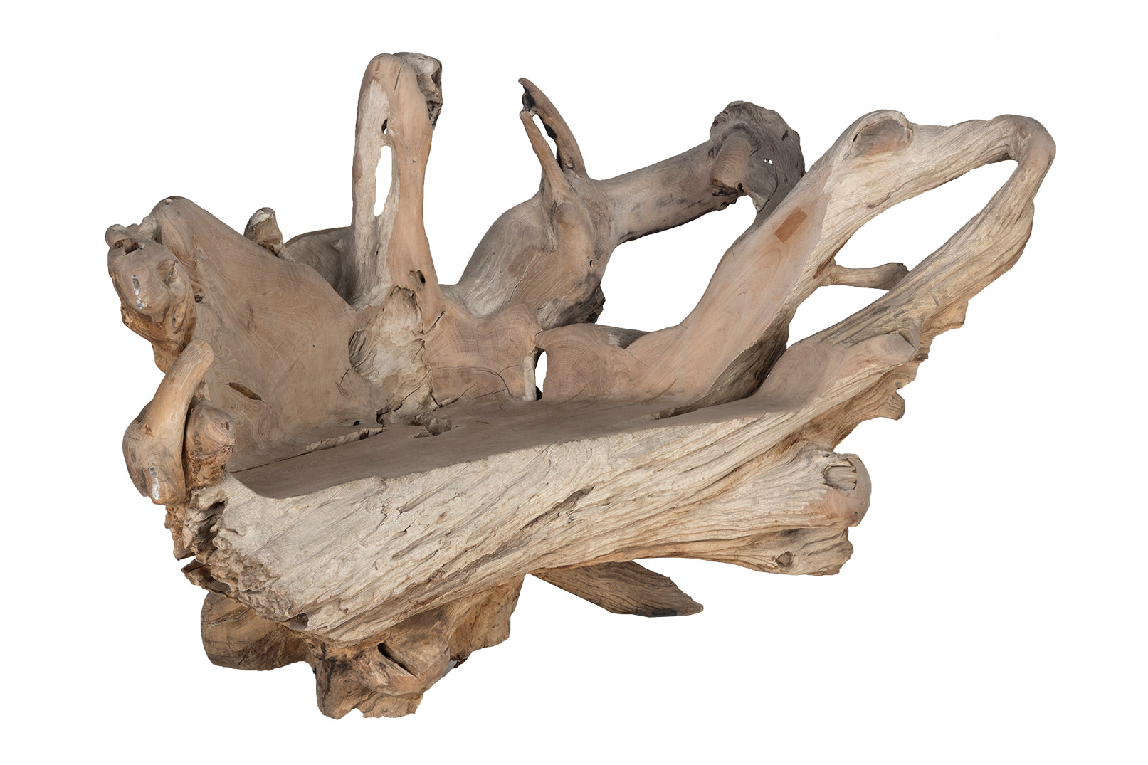 Monumental Teal Wood Outdoor Bench