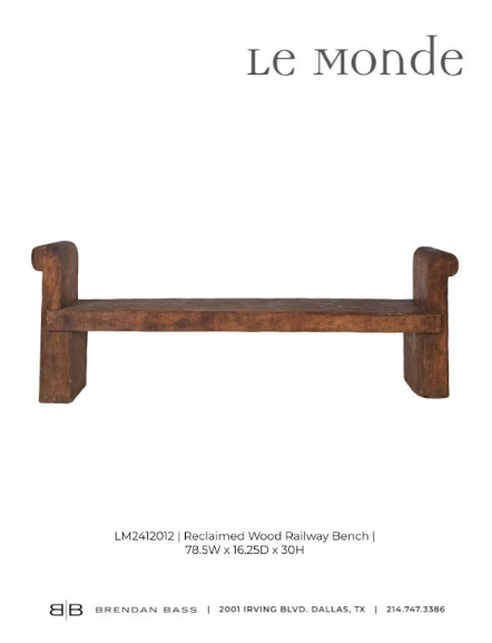 Reclaimed Wood Railway Bench