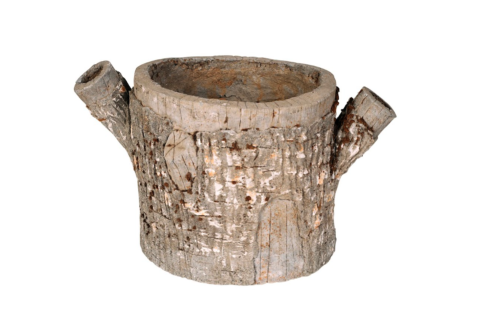 French Vintage Faux Bois Planters