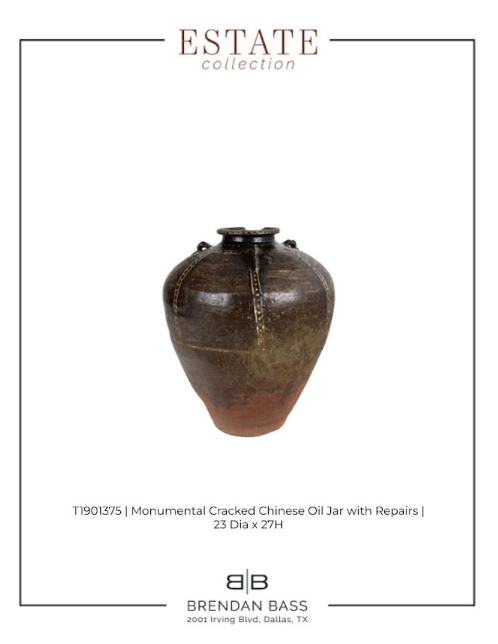 Monumental Cracked Chinese Oil Jar