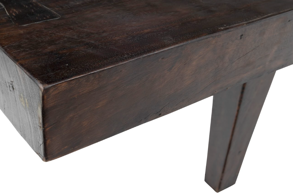 Teak Plank Coffee Table or Bench with Butterfly Inlay Top
