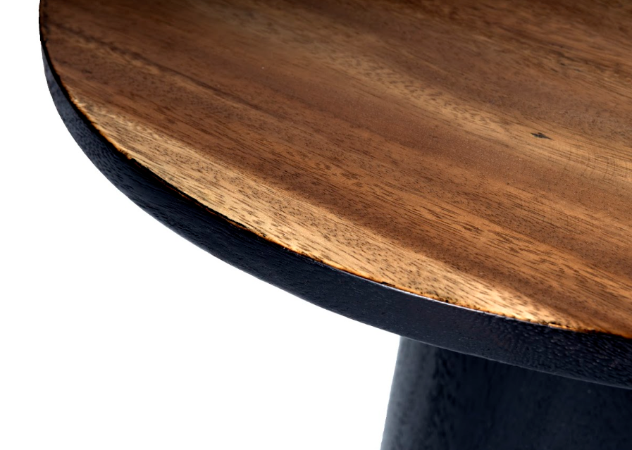 Ebony Base Pedestal Side Table