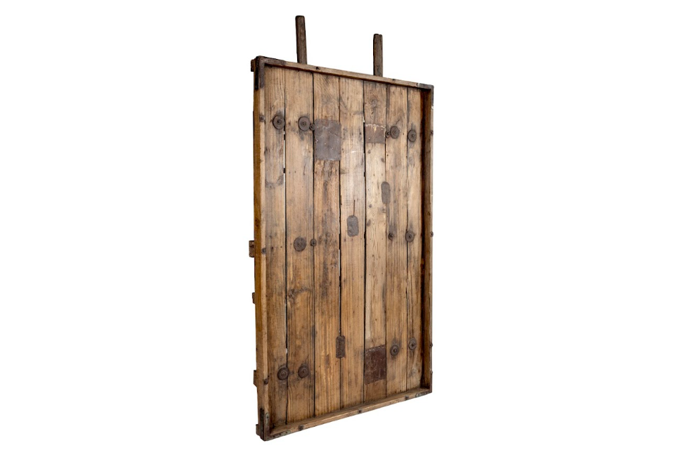 Rustic Wood Panel with Handles