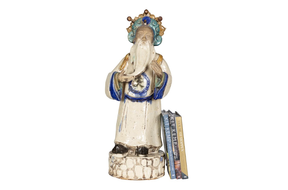Heavy Sancai Glazed Terra Cotta Wisdom Figure in Tang Dynasty Style