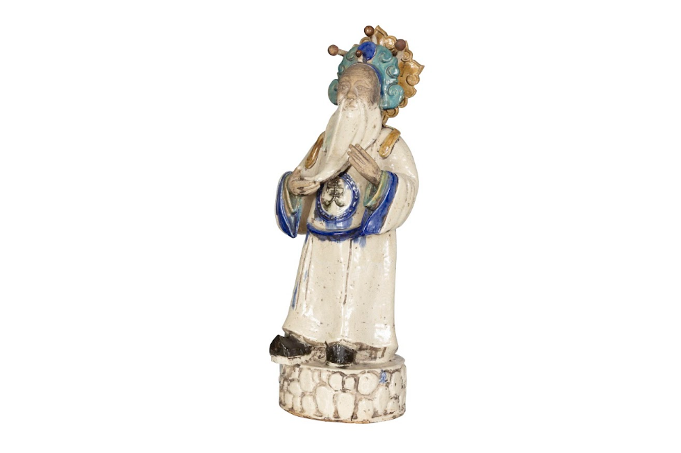 Heavy Sancai Glazed Terra Cotta Wisdom Figure in Tang Dynasty Style