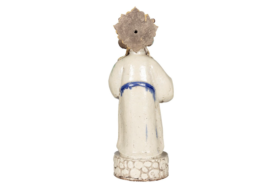 Heavy Sancai Glazed Terra Cotta Wisdom Figure in Tang Dynasty Style