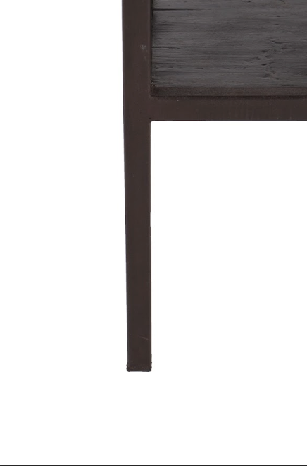 Wood and Steel Offset Bookshelf