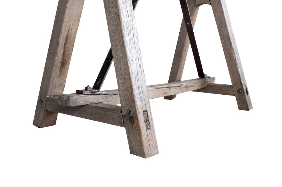 Vintage French Saw Horse w/ Limestone Top