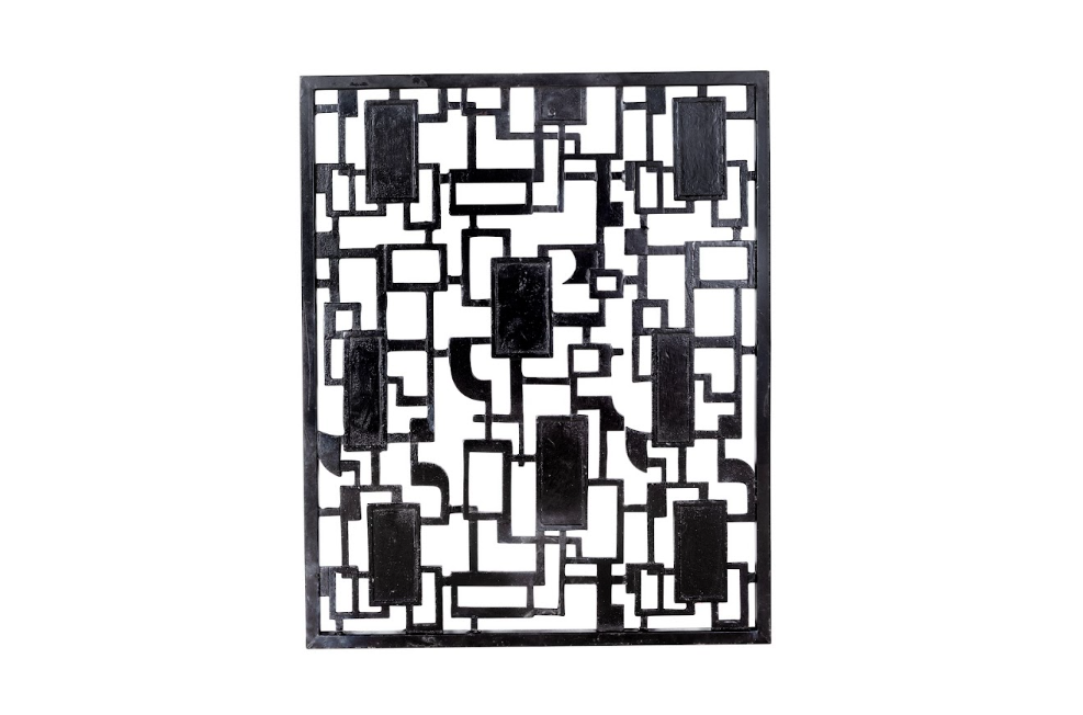 Geometric Black Iron Gate Wall Art