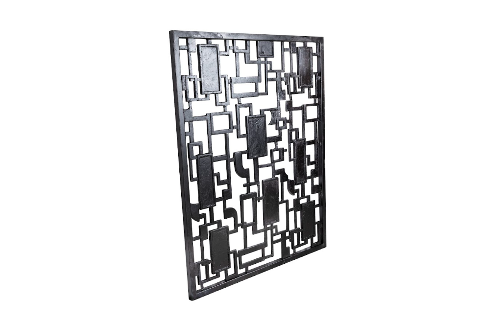 Geometric Black Iron Gate Wall Art