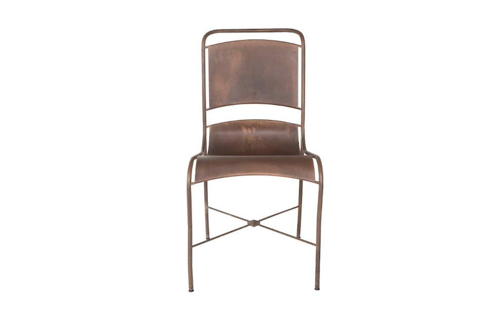 Pair of Leavitt Weaver Copper Side Chairs with Makers Mark