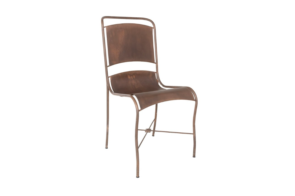 Pair of Leavitt Weaver Copper Side Chairs with Makers Mark