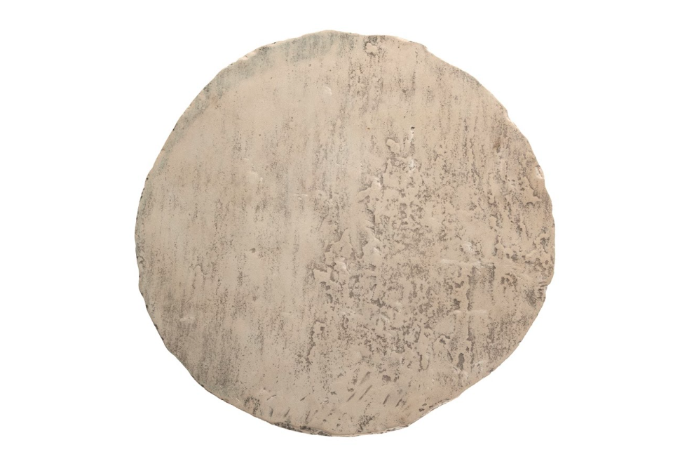 Chalk Stone Top on Ebony Patina Steel Mount