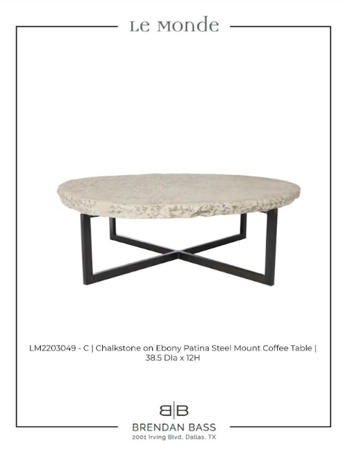 Chalk Stone Top on Ebony Patina Steel Mount