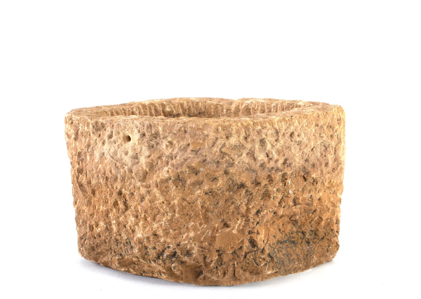 Hand-Carved Stone Milling Bowl, Square