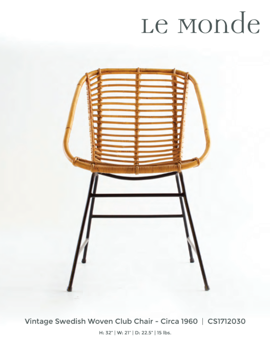 Vintage Swedish Woven Club Chair