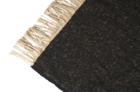 Black and Taupe Wool Throw